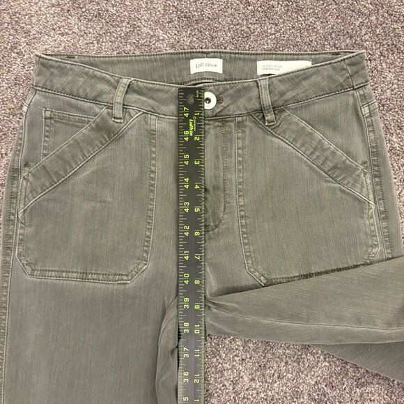 J. Jill Women's Ankle Jeans Size 4 Green High Rise Straight Leg Cuffed Denim EUC - Picture 9 of 16